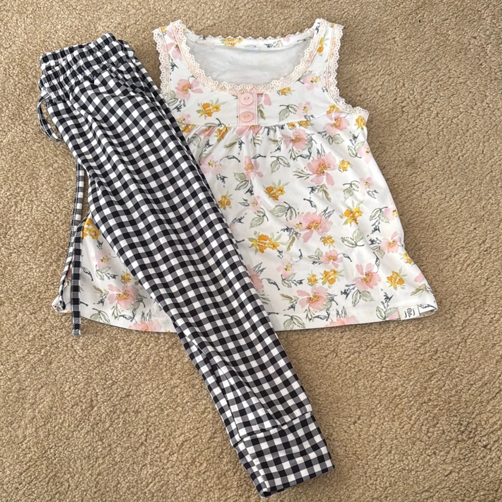 Jane & Jo Floral and Checkered Lounge Set 3T
